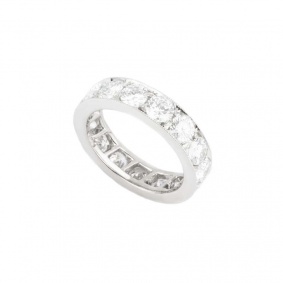 18k White Gold Round Brilliant Cut Diamond Full Eternity Ring 3.75ct